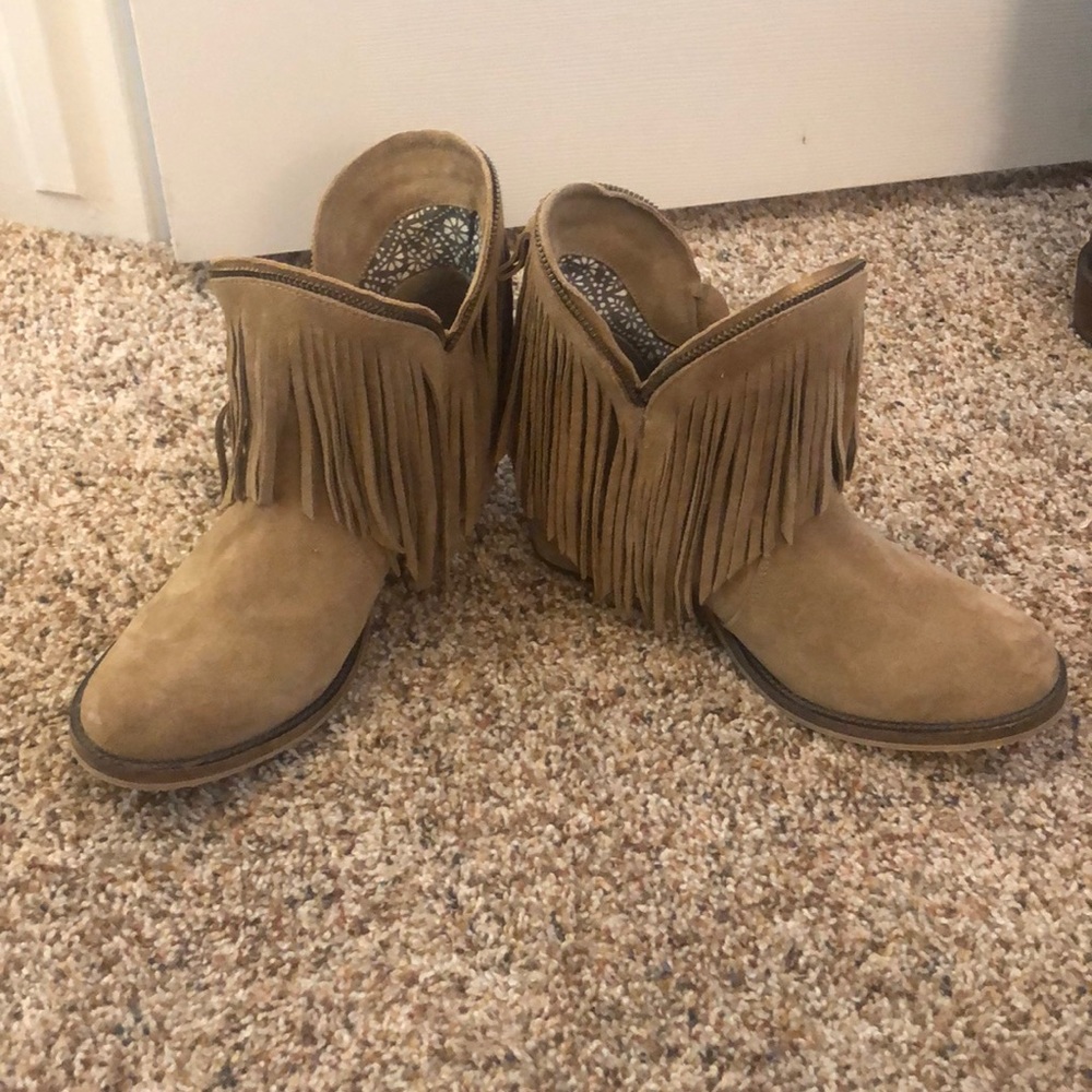 Leather Fringe Booties